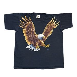 VTG 1993 Tennesse River Gold Eagle Black T-Shirt Single Stitch USA Made Large